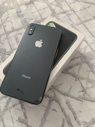 Apple iPhone: IPhone X, Б/у, 64 ГБ, Black Titanium, Чехол, Коробка, 74 %