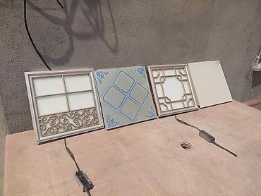 geometri: Dekorativ LED tavan panelləri – 4 ədəd (kvadrat) - Ölçü: təxmini 12 — 1
