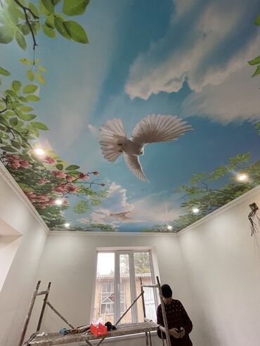 Натяжной потолок: Натяжной потолок Глянцевое, Матовое, 3D потолки Гарантия, Бесплатная консультация, Бесплатный замер — 5