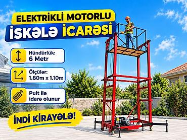 Biznes üçün avadanlıq: Elektrikli motorlu iskele icarəsi - Maks. hündürlük: 6 metr - — 1