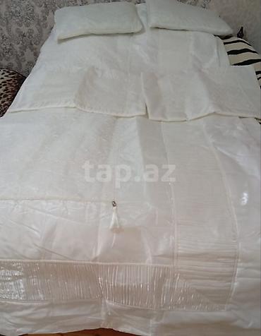 Текстиль: Kübra Home Collection yataq örtüyü dəsti - Rəng: ağ, klassik və zərif — 4