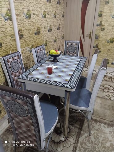 kuxna masasi: Для кухни, Новый, Раскладной, Прямоугольный стол, 4 стула, Турция