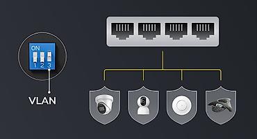 poye sviç: Cudy GS1010P 8-Port Gigabit PoE+ Switch (120W) IP kameralar, Wi-Fi — 6