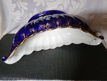 Ostali antikviteti: Cinija za voce Apro porcelan,kobalt,pozlata iz 70ih. Cinija perfektno — 9