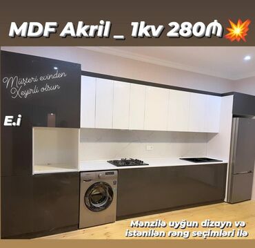 metbex meneli: *Mətbəx mebellərinin Sifarişlə Hazırlanması* 1Kvadrat metri ⤵️