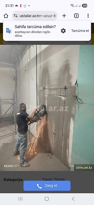 Beton işləri: #Betonkesme #betondeşmə Beton kubik kərpic - dən kəsim deşim — 21