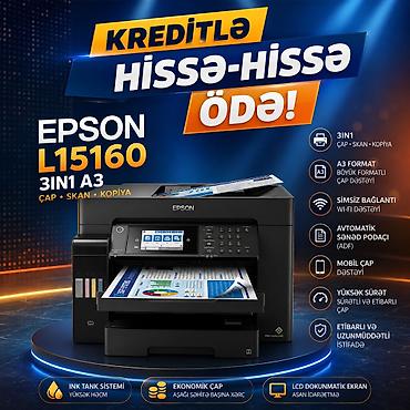 epson a3 printer: EPSON L15160 3IN1 A3 Operativ yaddaş: 6 MB Çap rezolyusiyası: 4800 x — 1