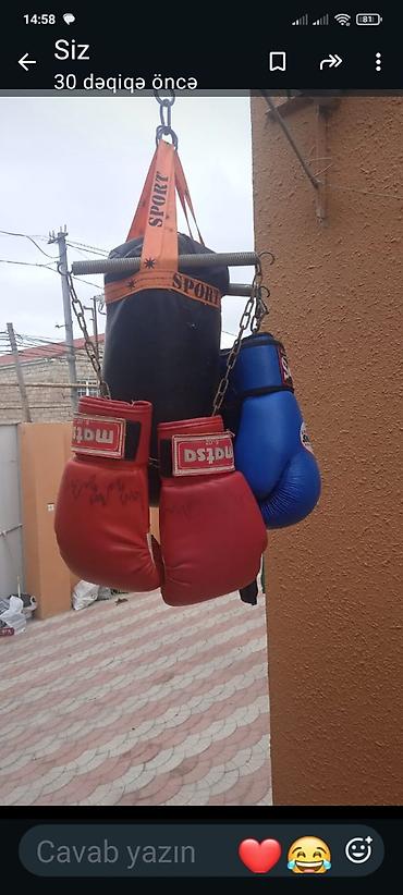 Boks kisələri: Boks dəsti - Asılqanlı boks kisəsi: ağır və sıx dolum, zəncir və — 2