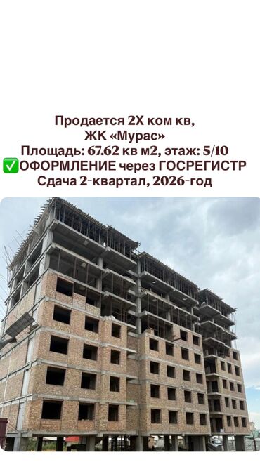 Продажа квартир: 2 комнаты, 67 м², Элитка, 5 этаж, ПСО (под самоотделку)