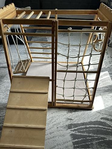 marble run: Детский спортивный комплекс из натурального дерева (домик-манеж) - — 1