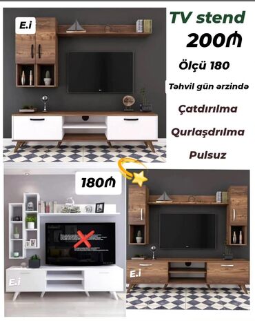 Çarpayılar: Yeni, Düz TV altlığı, Polkalı, Laminat, Azərbaycan
