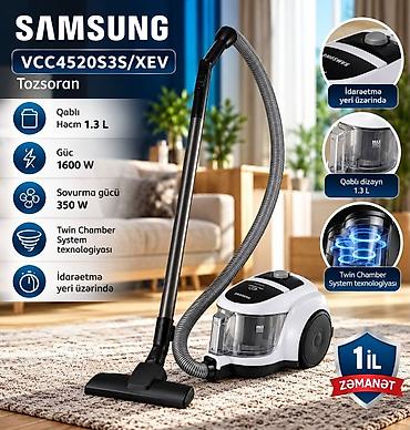 Samsung VCC4520S3S/XEV tozsoran - Qablı sistem: 1.3 L tutumlu şəffaf