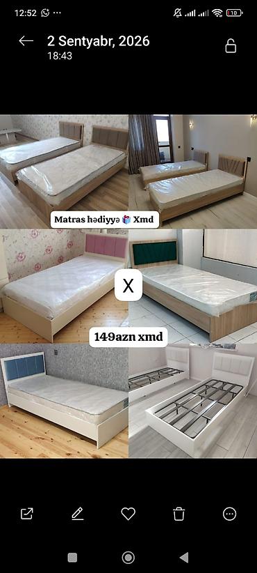 Tək nəfərlik yataq çarpayıları – müxtəlif dizayn və rənglərdə. -