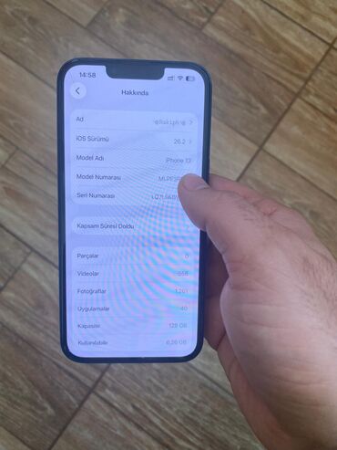 Apple iPhone: IPhone 13, 128 GB, Black Titanium, Face ID, Sənədlərlə — 8