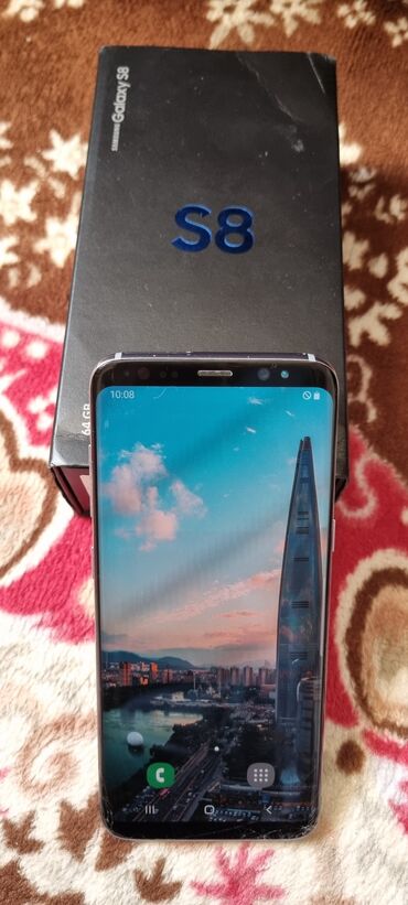 реми телефон: Samsung Galaxy S8, Колдонулган, 64 ГБ, түсү - Боз