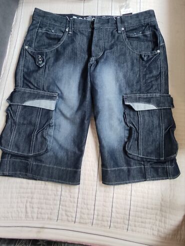 брюки джинсовые: Шорты L (EU 40), цвет - Синий