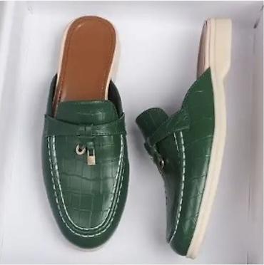 lofe: Qadın üçün ayaqqabı kolleksiyası - Yaşıl maviş loafer-müləklər — 1
