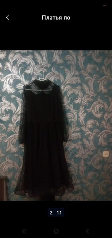 черный платья: Повседневное платье, Осень-весна