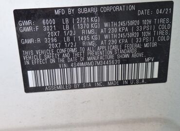 Subaru: Subaru Ascent: 2021 г., 2.4 л, Автомат, Бензин, Кроссовер — 6