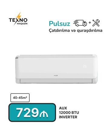 fuji kondisioner: Kondisioner AUX, 40-45 kv. m, Split sistem, Kredit yoxdur, Pulsuz quraşdırılma