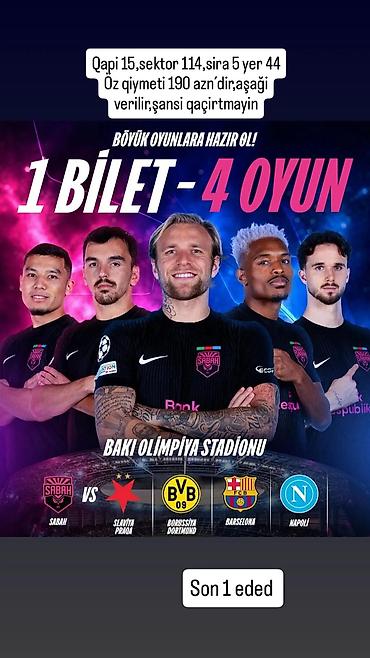 qarabağ ajax: 190 Aznlik bilet 140´a satilir Məhsul: Futbol oyunlarına 1 bilet – 4 — 1