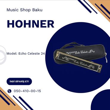 harmonika: Hohner harmonika Dodaq qarmonu Model: Echo Celeste 24 Satış