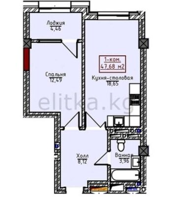 Продажа квартир: 1 комната, 48 м², Элитка, 10 этаж, ПСО (под самоотделку)
