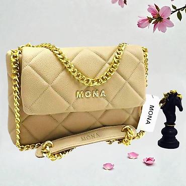 mona torbe prodaja: Torba MONA – elegantna ženska crossbody/ramena torba sa zlatnim lancem — 4