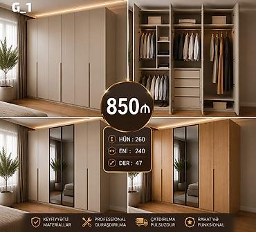dolablar ucuz: Yeni, 5 qapı, Güzgülü, Bej, Açılan, Düz dolab — 1