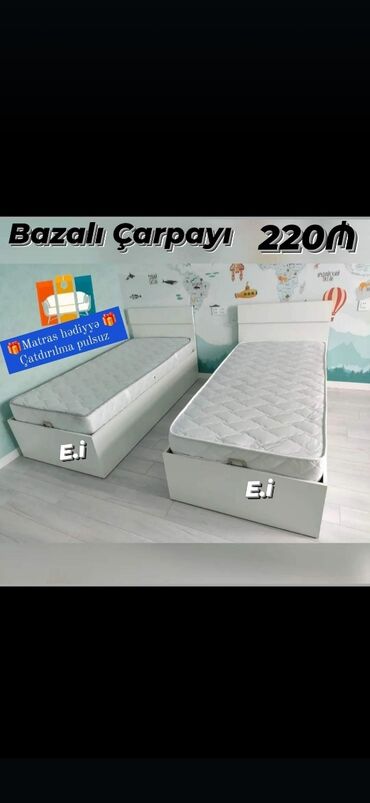 Sifarişlə çarpayılar: Birnəfərlik, Bazasız, Pulsuz matras, Siyirməsiz, Sadə laminat — 18