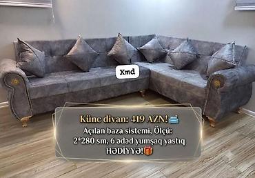 Künc divan – 419 AZN - Açılan baza sistemi: geniş saxlama yeri ilə