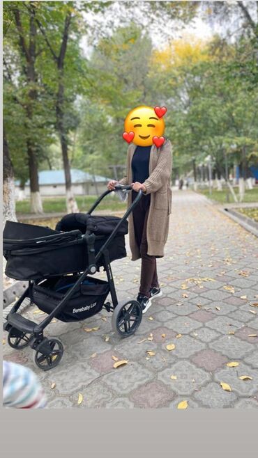 Коляски: Коляска, цвет - Черный, Б/у