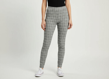 ubrania w pepitkę: Legginsy Eleganckie damskie, rozmiar L