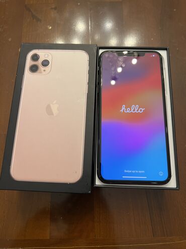 iphone 11 64gb бу: IPhone 11 Pro Max, Колдонулган, 64 ГБ, Алтын, Куту, 81 %