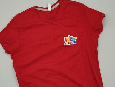 czerwone bluzki wieczorowe: T-shirt, L, stan - Zadowalający