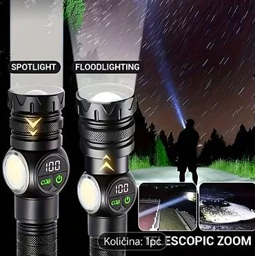 ir lampa: Punjiva baterijska lampa, cob svetlo. displej napunjnosti, magnet za — 2