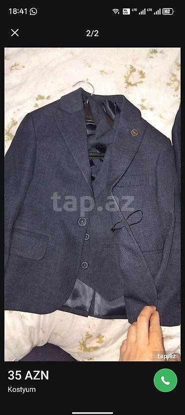 Uşaq üçün tünd göy üçlü kostyum dəsti. 65 AZN alnib 35e satlir 1defe