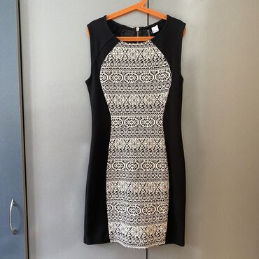 teksas haljine online prodaja: Prelepa H&M crno-bela haljina uz telo Savrseno stoji Malo