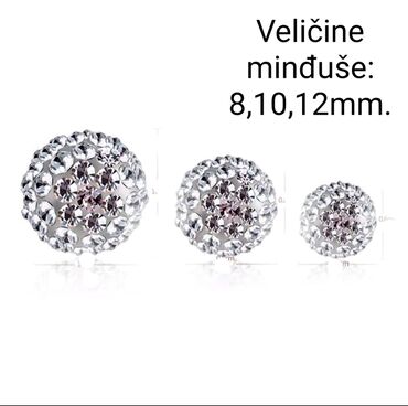 Minđuše: Minđuše na šraf, Materijal: Cirkon — 5