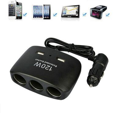 Tuning oprema: Razdelnik auto upaljača 120w Razdelnik za upaljač za kola sa tri — 2