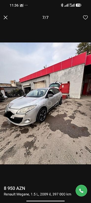 uc tekerli motor: Renault Megane: 1.5 l | 2009 il Hetçbek — 3
