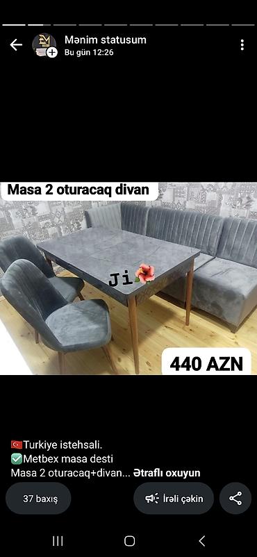 nerj stol: Metbex masa dəsti – Türkiyə istehsalı Tərkib: - Masa - 2 ədəd — 1