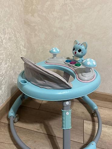 коляски для детей с дцп: Детские ходунки Babywalker, голубые/серые - Надежная круговая база с — 1