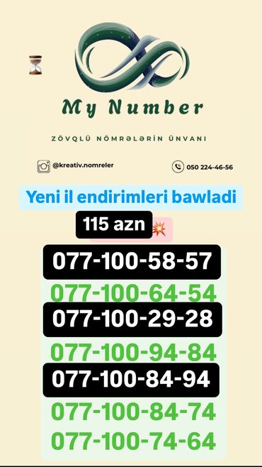 SİM-kartlar: Nömrə: ( 077 ) ( 1008494 ), Yeni