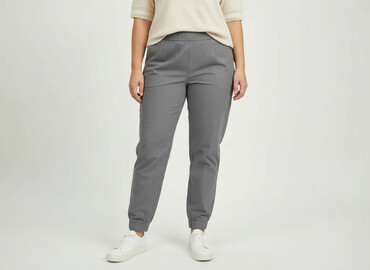 spodnie jogger damskie allegro: Material trousers for women, size XL