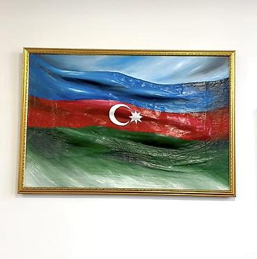 Şəkillər, tablolar: Açar sözlər: Azərbaycan bayrağı, dekorativ tablo, əl işi, çərçivəli — 1