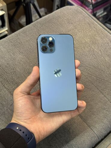 Apple iPhone: IPhone 12 Pro, Б/у, 128 ГБ, Синий, Защитное стекло, Чехол, 100 %