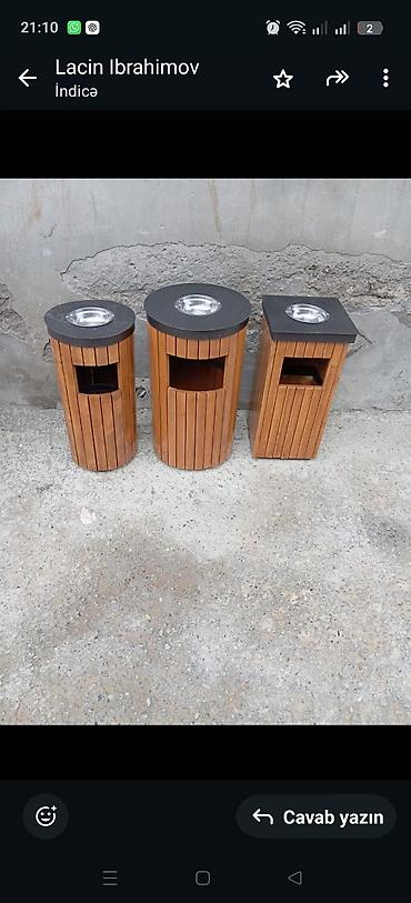 yemək qabları: Taxta üzlü küçə zibil qutuları – üst hissədə metal külqabı Məhsul — 6