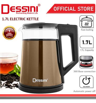 caydan caynik desti: Elektrik çaydan Dessini, 1.6 - 2 l, Yeni, Ünvandan götürmə, Pulsuz çatdırılma, Ödənişli çatdırılma