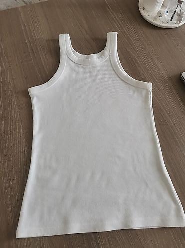 qar şalvarı: Ağ rəngli qadın ribli mayka (tank top) - Klassik dizayn: yuvarlaq — 2